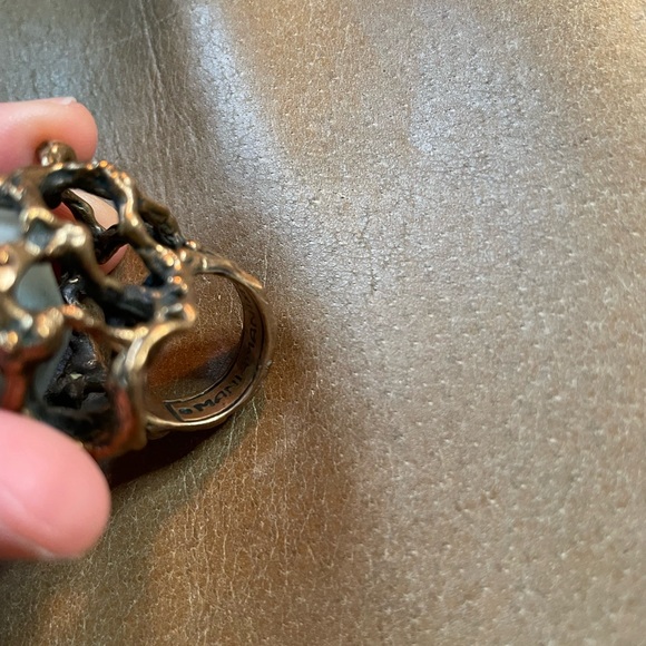 Rare Mania Mania bronze amazonite immortals brutalist stone crystal quartz ring - Picture 10 of 14